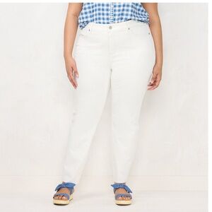 LC LAUREN CONRAD SKINNY JEANS MID RISE WHITE PLUS SIZE 20W